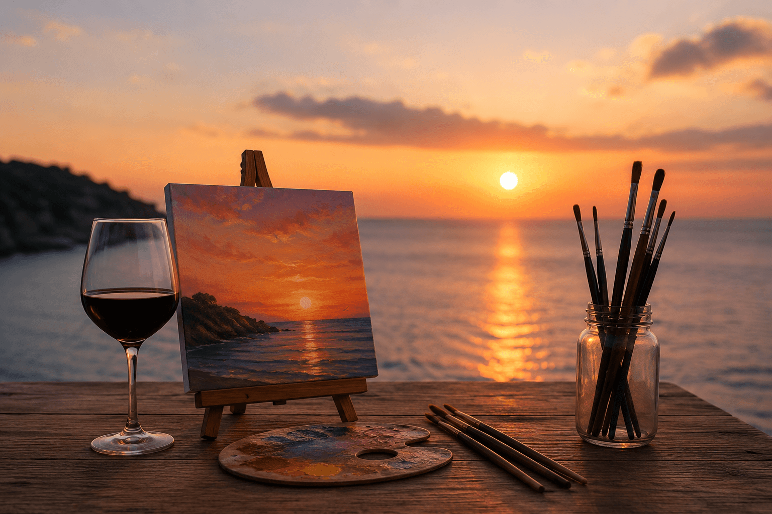 Sunset Palette and Pour